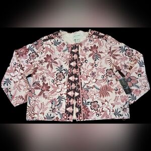 Sabrina Lauren Patchwork Quilted Glam Reversible Tapestry Jacket. Petite Large